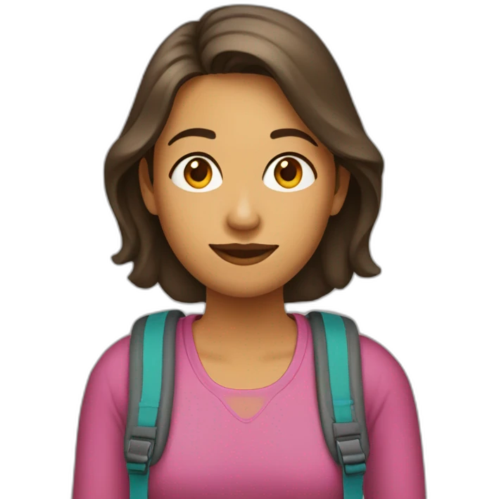 Mujer con mochila emoji