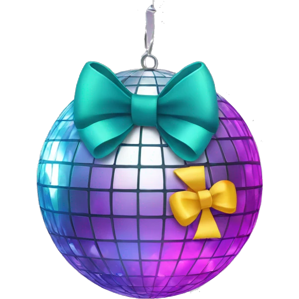 Disco ball with bow emoji