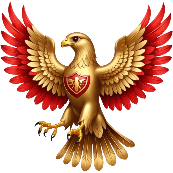 Golden hawk with spread wings, House Bellona symbol, Red Rising emoji