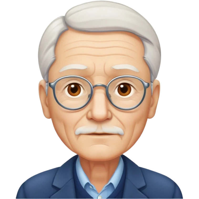 Спокойный добрый пожилой стильный мужчина emoji