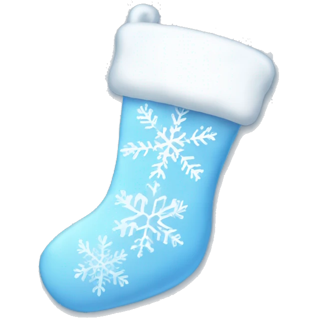 Light blue Christmas stocking with snowflake design emoji