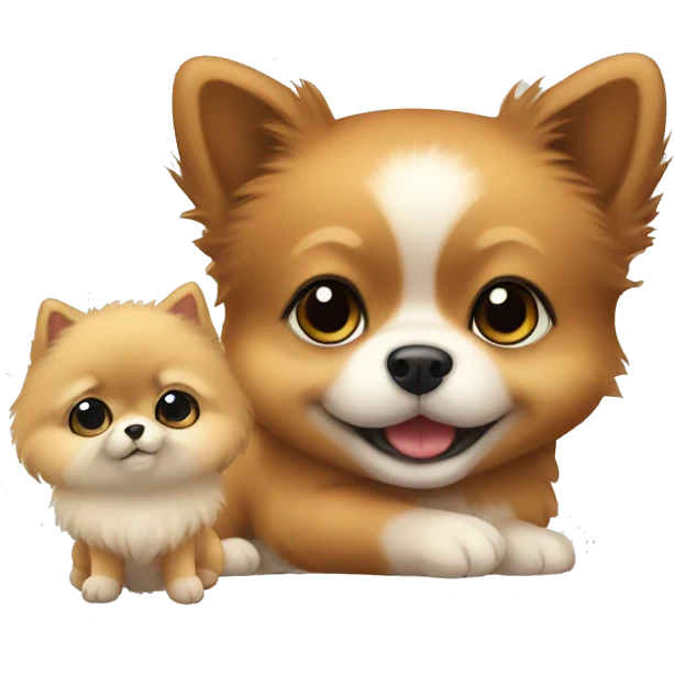 Baby and Pomeranian  emoji