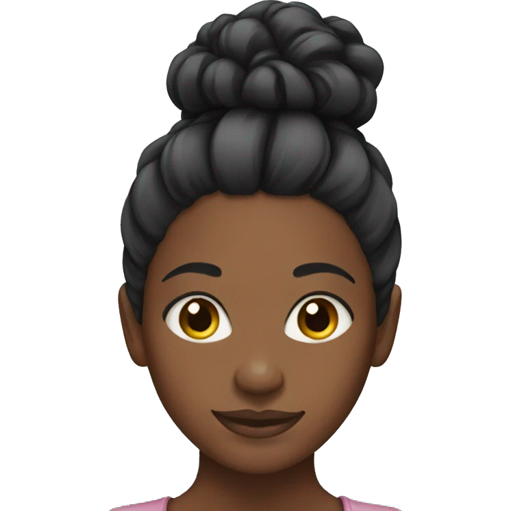 black woman bun emoji