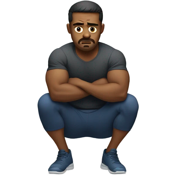  Man sad with dumbells  emoji