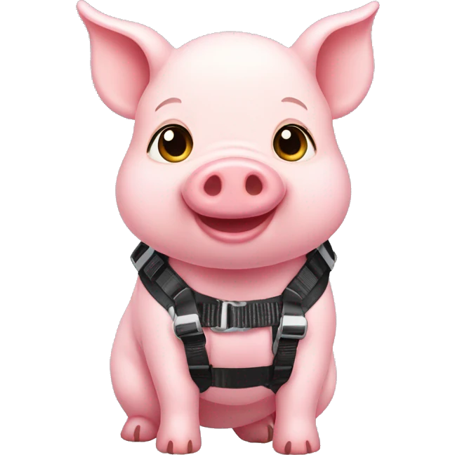 Piglet wearing a harness emoji