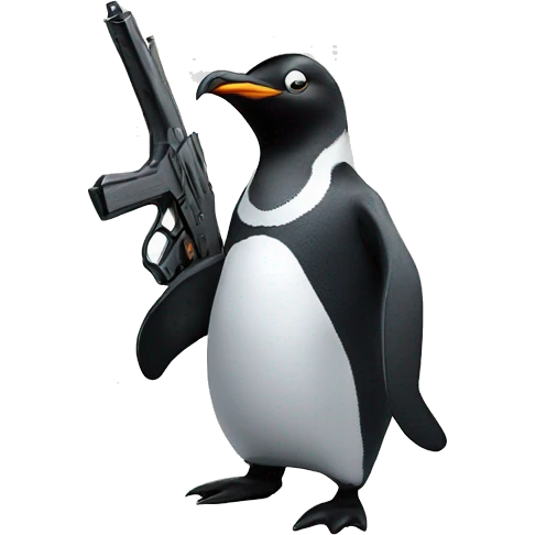 Penguin with gun  emoji