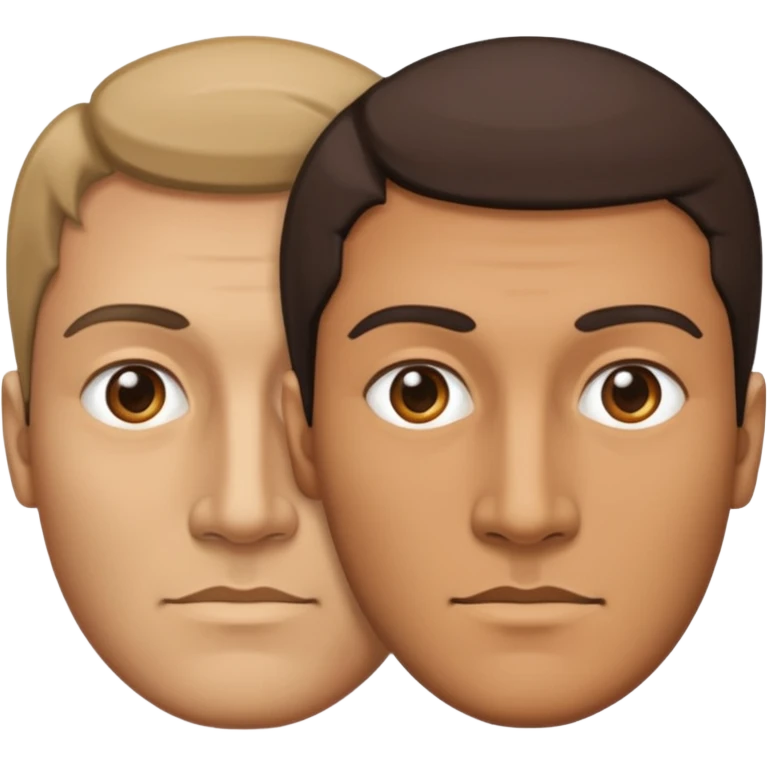 a man with two faces, half of the face looking right, half of the other part looking left emoji