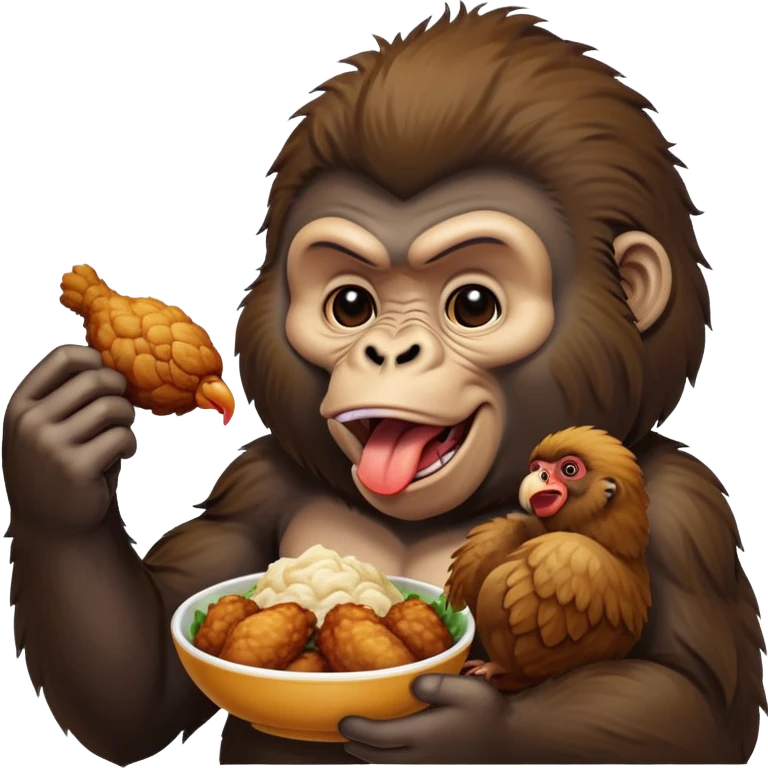 Gorilla eating chicken emoji