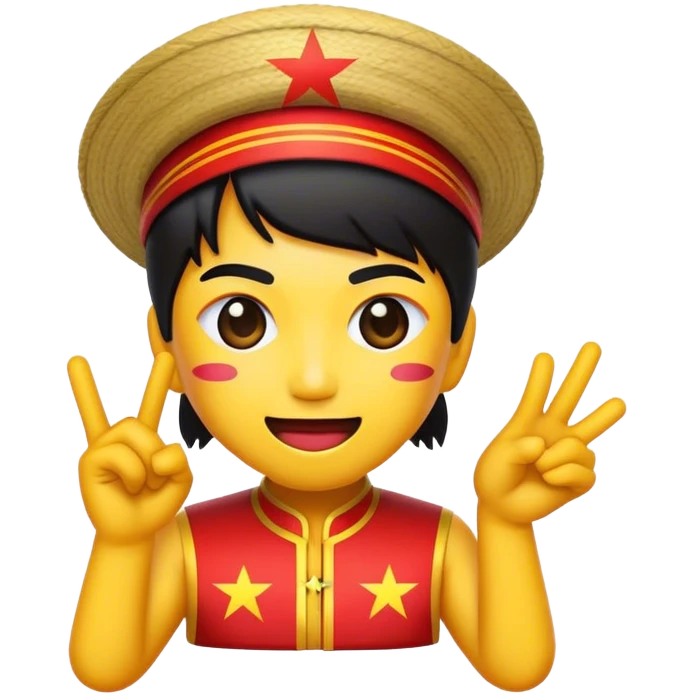 Cinematic Realistic V-pop Music Pop Culture Emoji, showcasing a modern, energetic representation of Vietnamese pop culture rendered with vivid textures and dynamic, colorful lighting. emoji