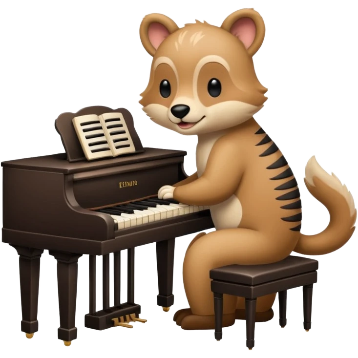 animal playing piano emoji