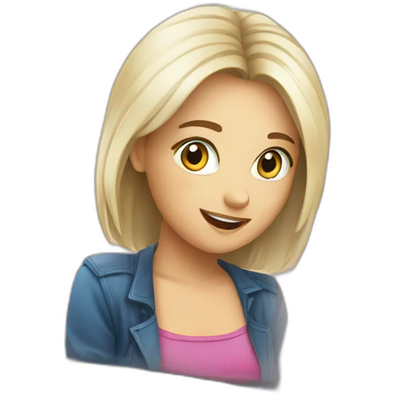 Online English lesson on laptop emoji