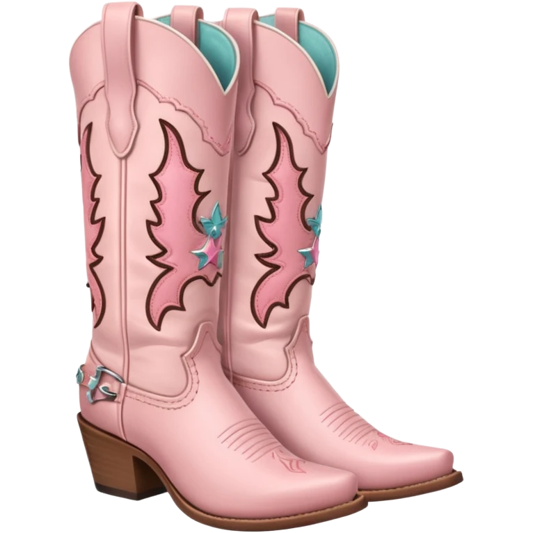 Soft pink cowgirl boots  emoji