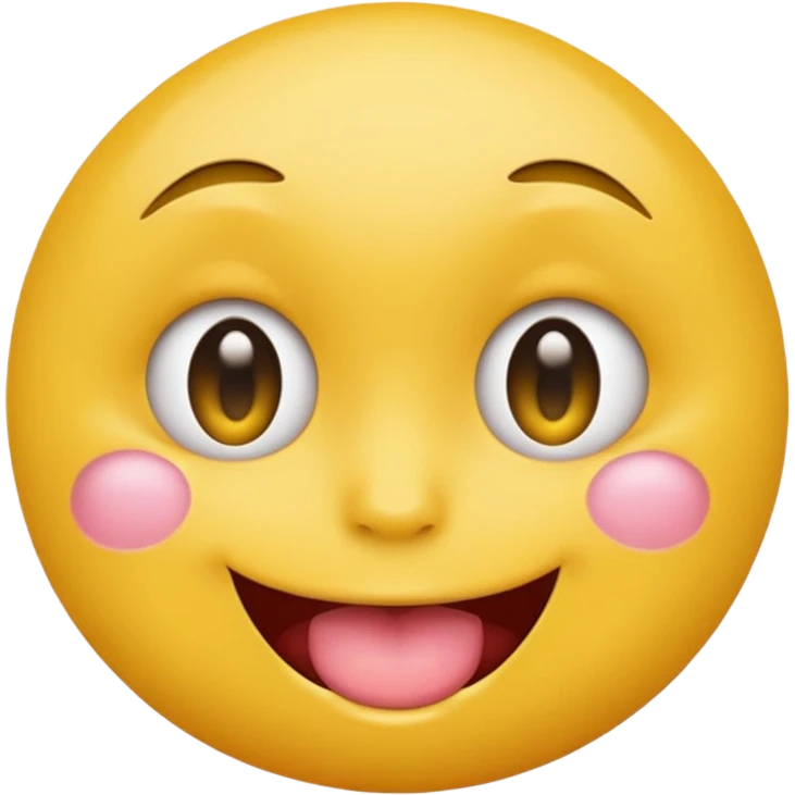 Round yellow emoji face with sexy eyes biting its index in a slightly erotic way emoji