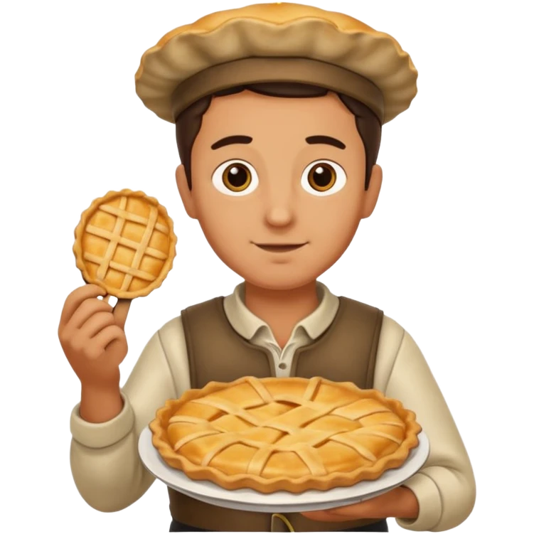 A shepherd holding a pie emoji