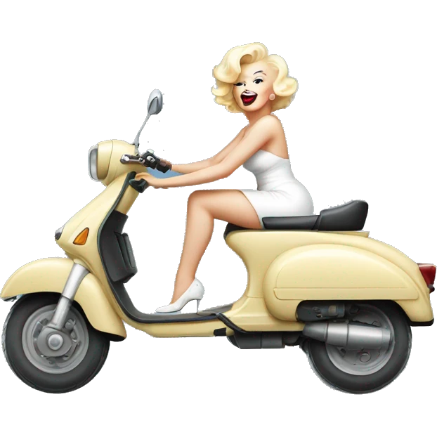 Marilyn Monroe on a disabled scooter emoji
