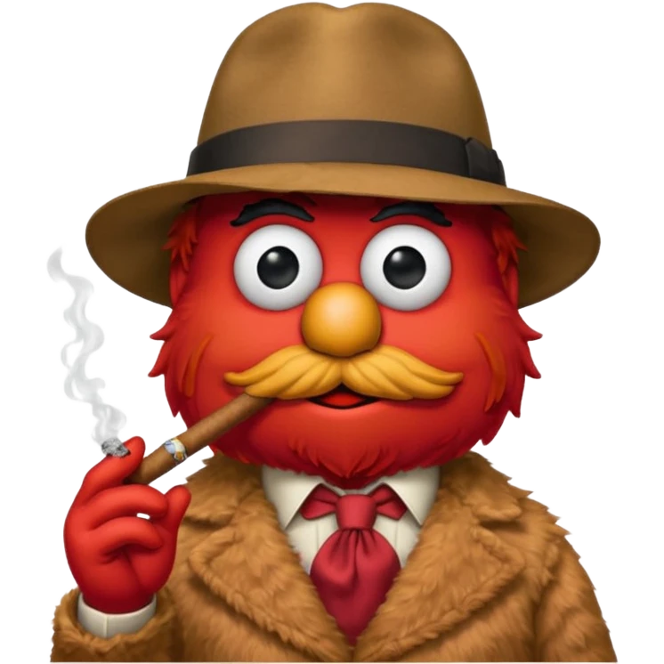 elmo smoking in an gangster emoji