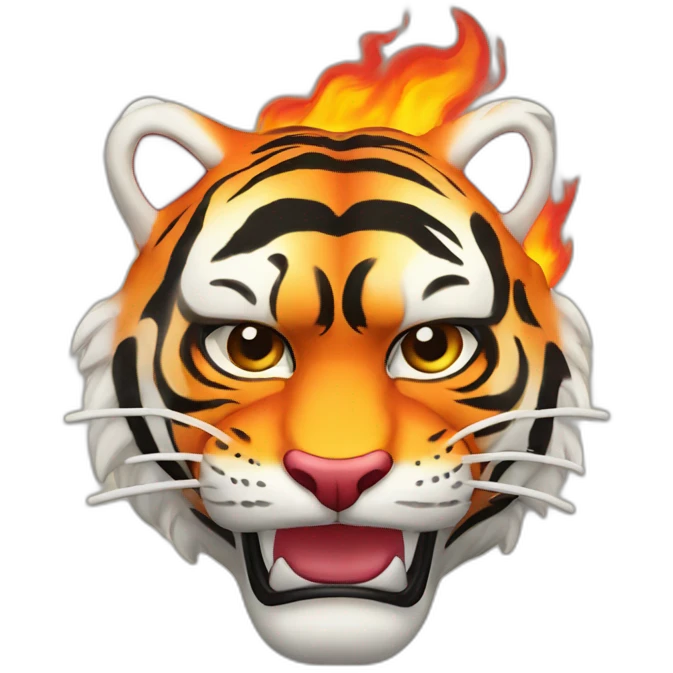 fire tiger Japanese mask emoji