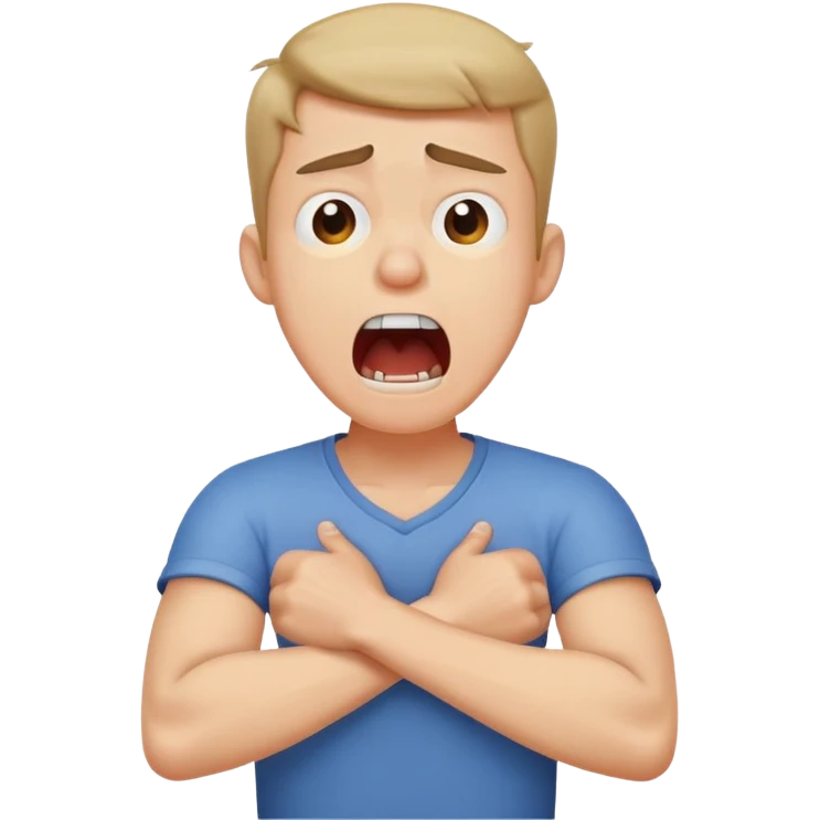 arms crossed holding neck screaming guy emoji