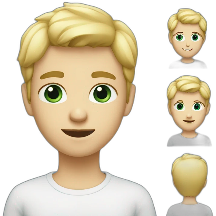 Garçon mèche blond avec yeux bleu emoji