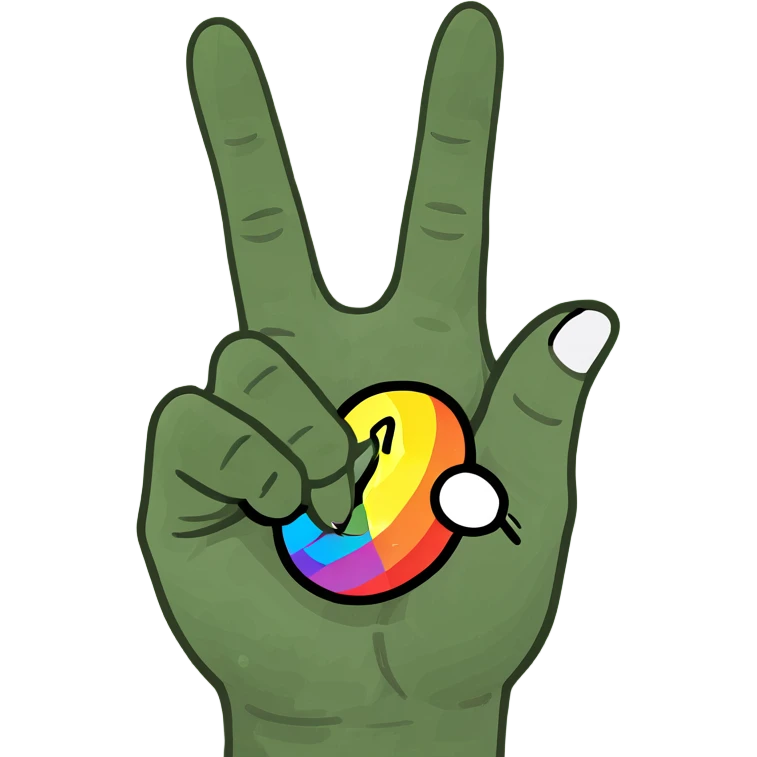 Rainbow middle finger emoji
