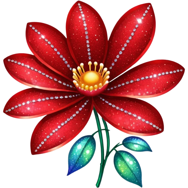 red glitter flower hype style emoji