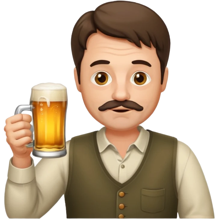 drunk middle man with a glass of beer emoji