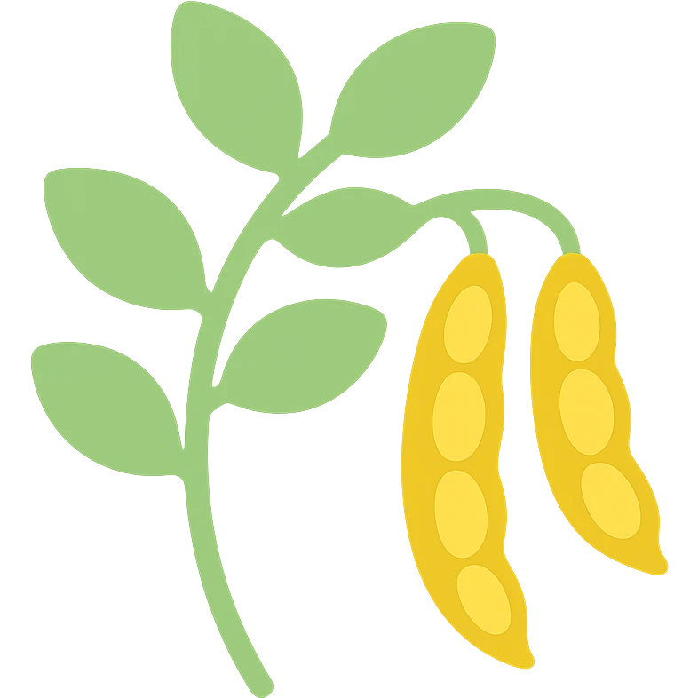 colored icon of a pigeonpea plant with green leaves and yellow pods emoji