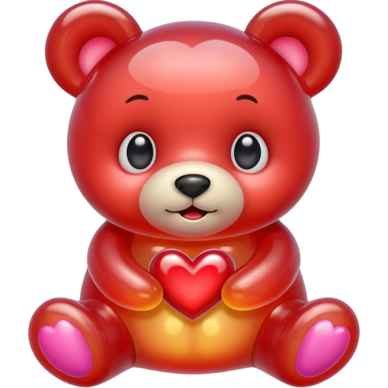 jelly bear with large heart-shaped eyes emoji