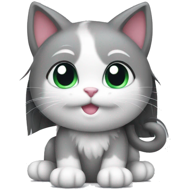 Kitty straightening hair  emoji