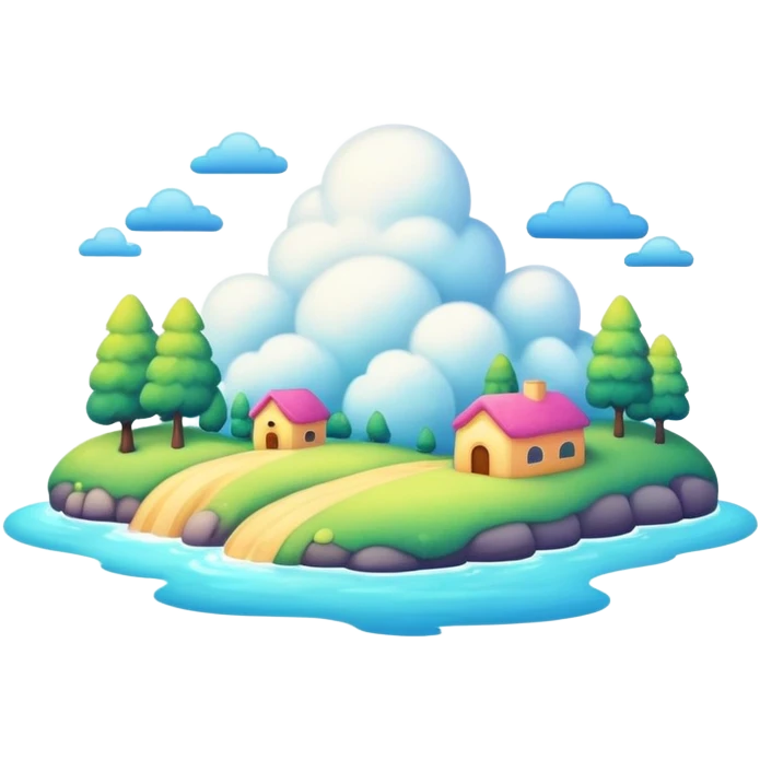 Fluffy cute scenery  emoji