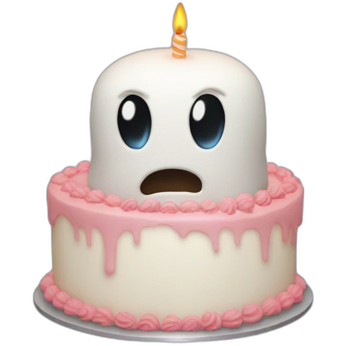 birthday cake that is also a ghost emoji