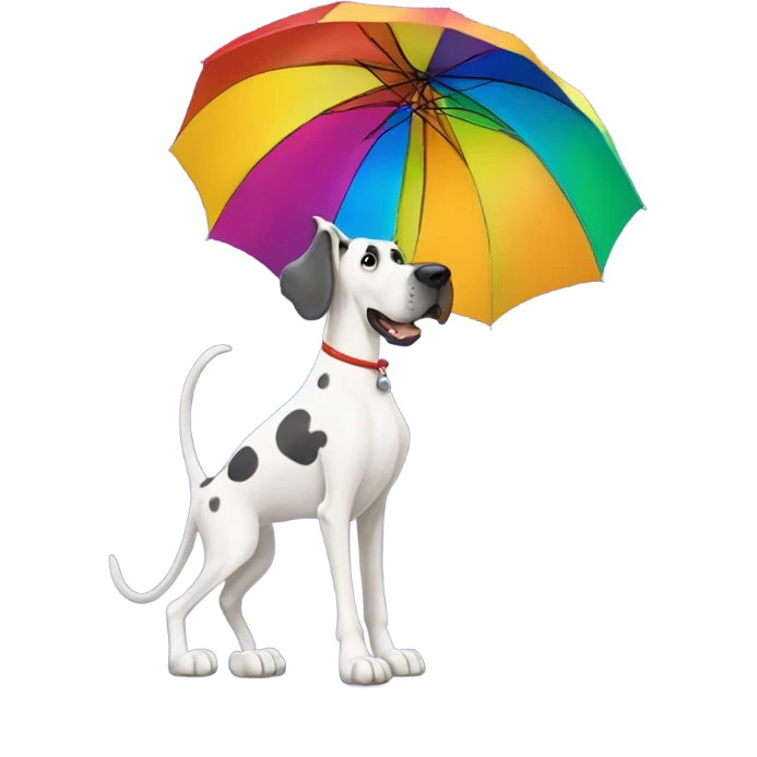 Great Dane holding an umbrella  emoji