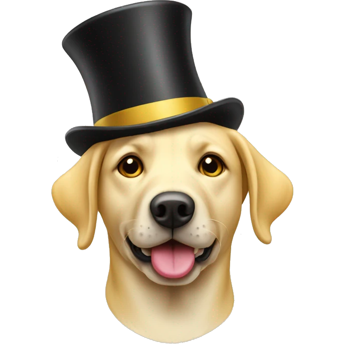 Yellow lab with top hat  emoji