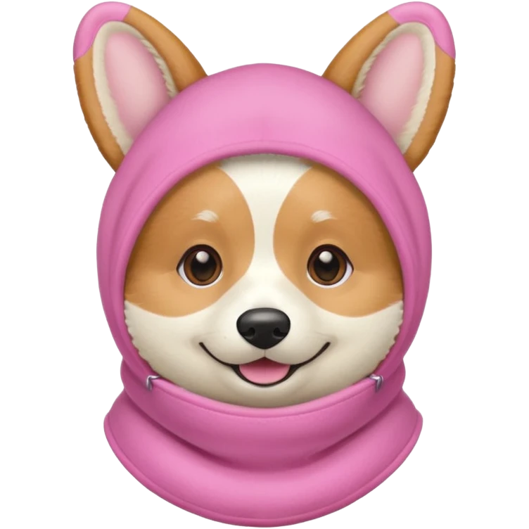 Corgie in Pink balaklava emoji