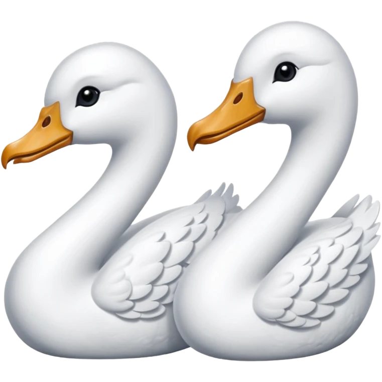 Dos cisnes pegando sus cabezas   emoji