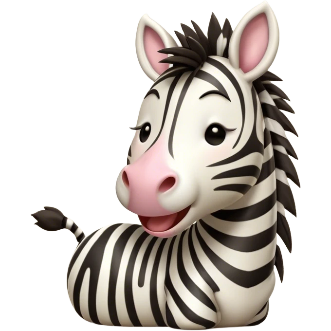 Cinematic Cute Yawning Zebra Portrait Emoji, Head tilted slightly with a dramatic, wide-open yawn, showcasing a soft, downy striped fur with gently drooping ears, a long, elegant equine snout, and round eyes barely open in drowsy contentment, Simplified yet irresistibly adorable features, highly detailed, glowing with a soft, cozy glow, high shine, relaxed yet expressive, stylized with a touch of savannah charm, bright and endearing, soft glowing outline, capturing the essence of a sleepy yet affectionate zebra that feels like it could stretch out of the screen and curl up for a nap! emoji