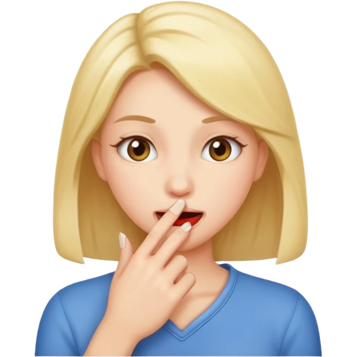 Femme qui mort sont doigts de façon mignonne emoji