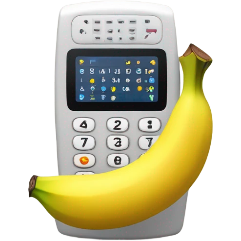 A banana with a phone keypad and screen on it. emoji
