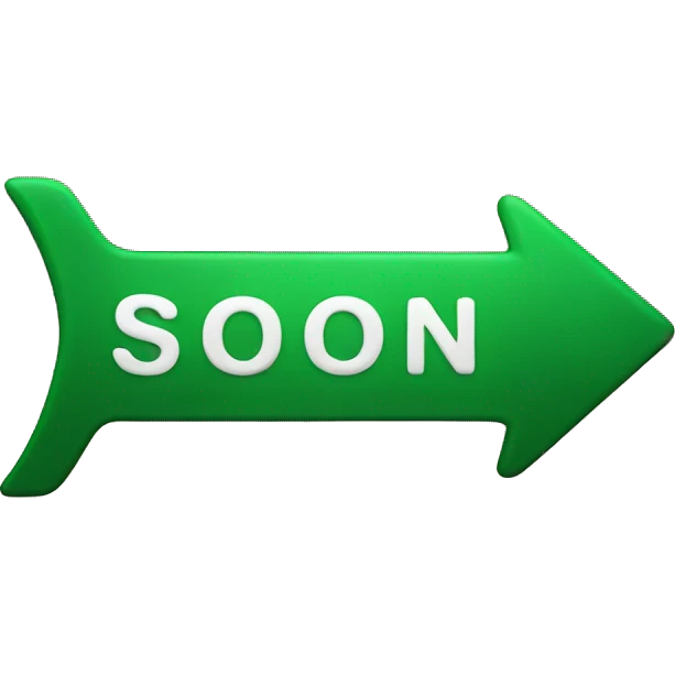 Arrow pointing right with the word soon emoji