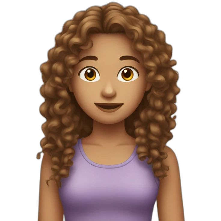 Long brown curly hair teenager called Nora emoji