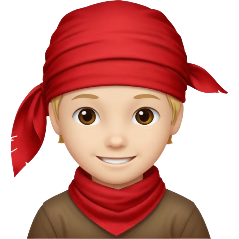 kid with wearing red bandana emoji