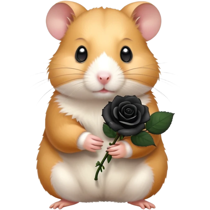 Hamster with a black rose emoji