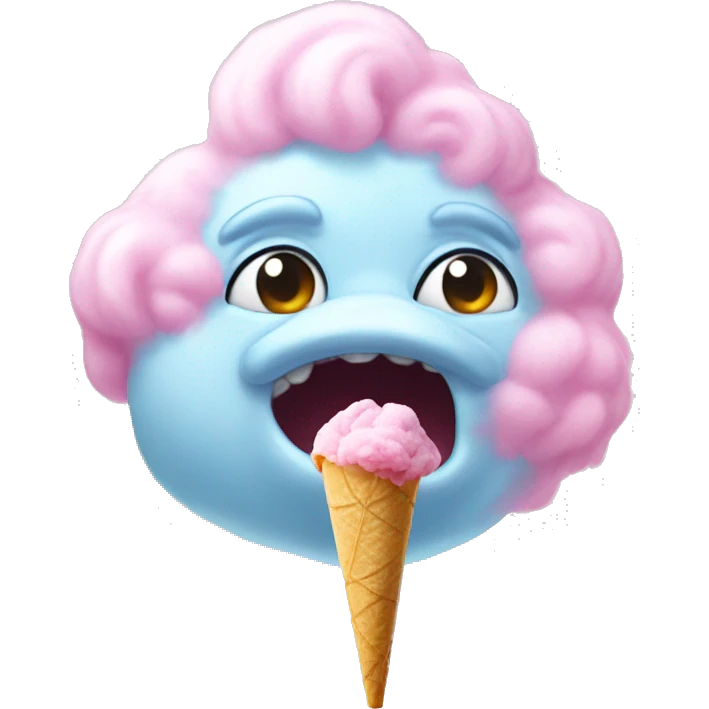 cotton candy eatting godilla emoji