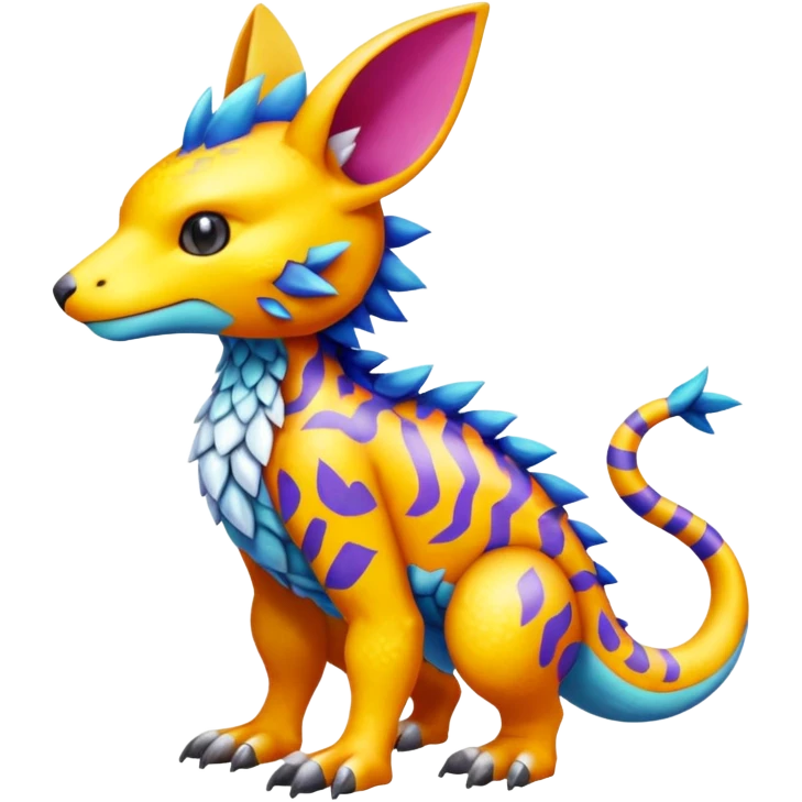 colorful Fakémon-Digimon-Fionbri-Trico-creature (full body) emoji