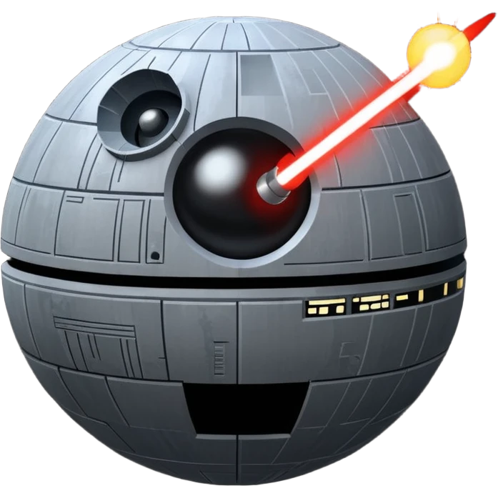 Star wars death star with beam emerging emoji