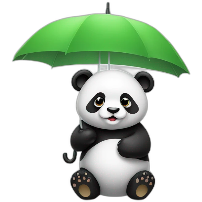 Panda under umbrella emoji