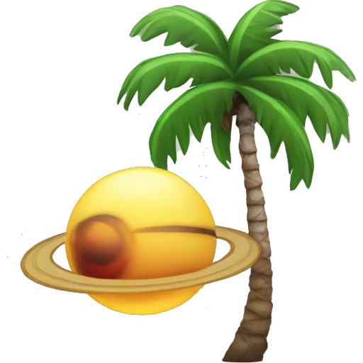 Saturn and palm tree emoji  emoji