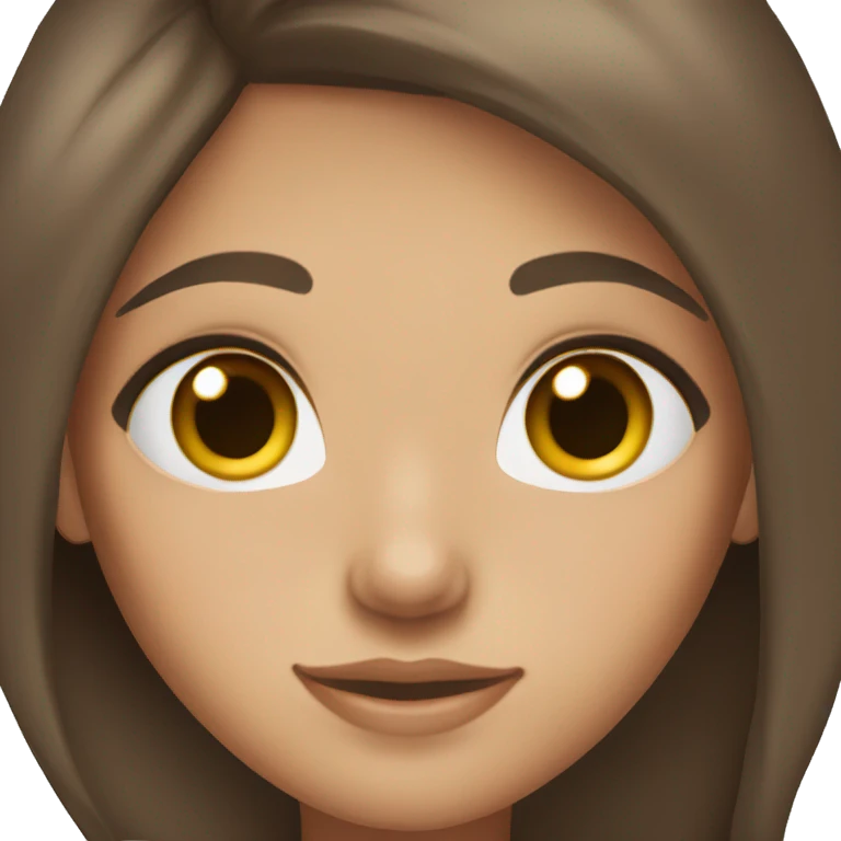 brunette hair,  light skin, girl, brown eyes, freckles emoji