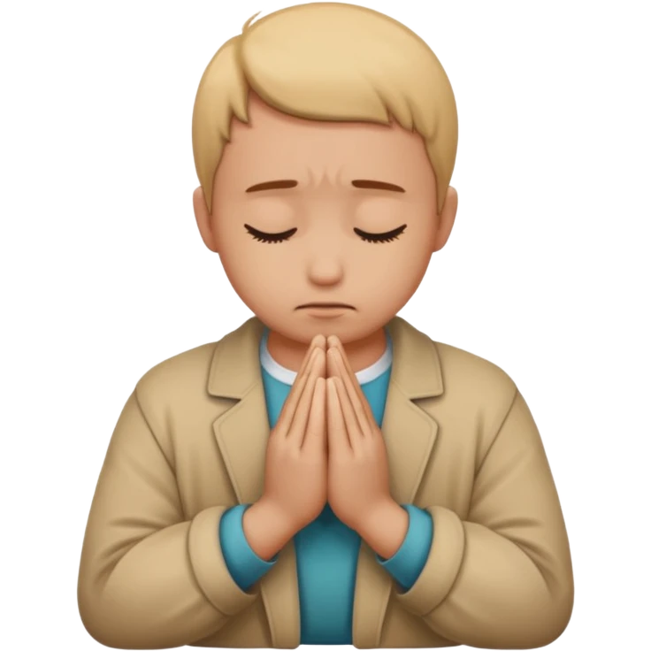 a sad face praying emoji