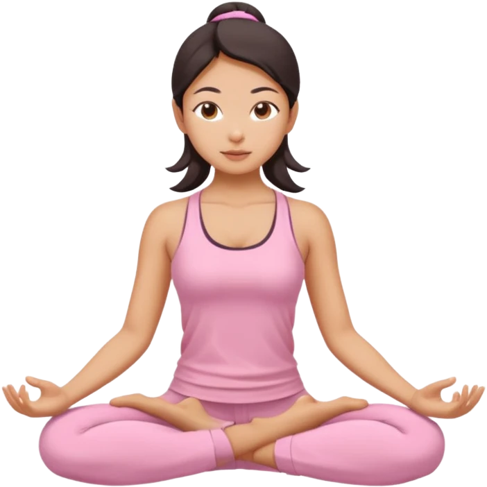 asian yoga girl light pink clothes  emoji